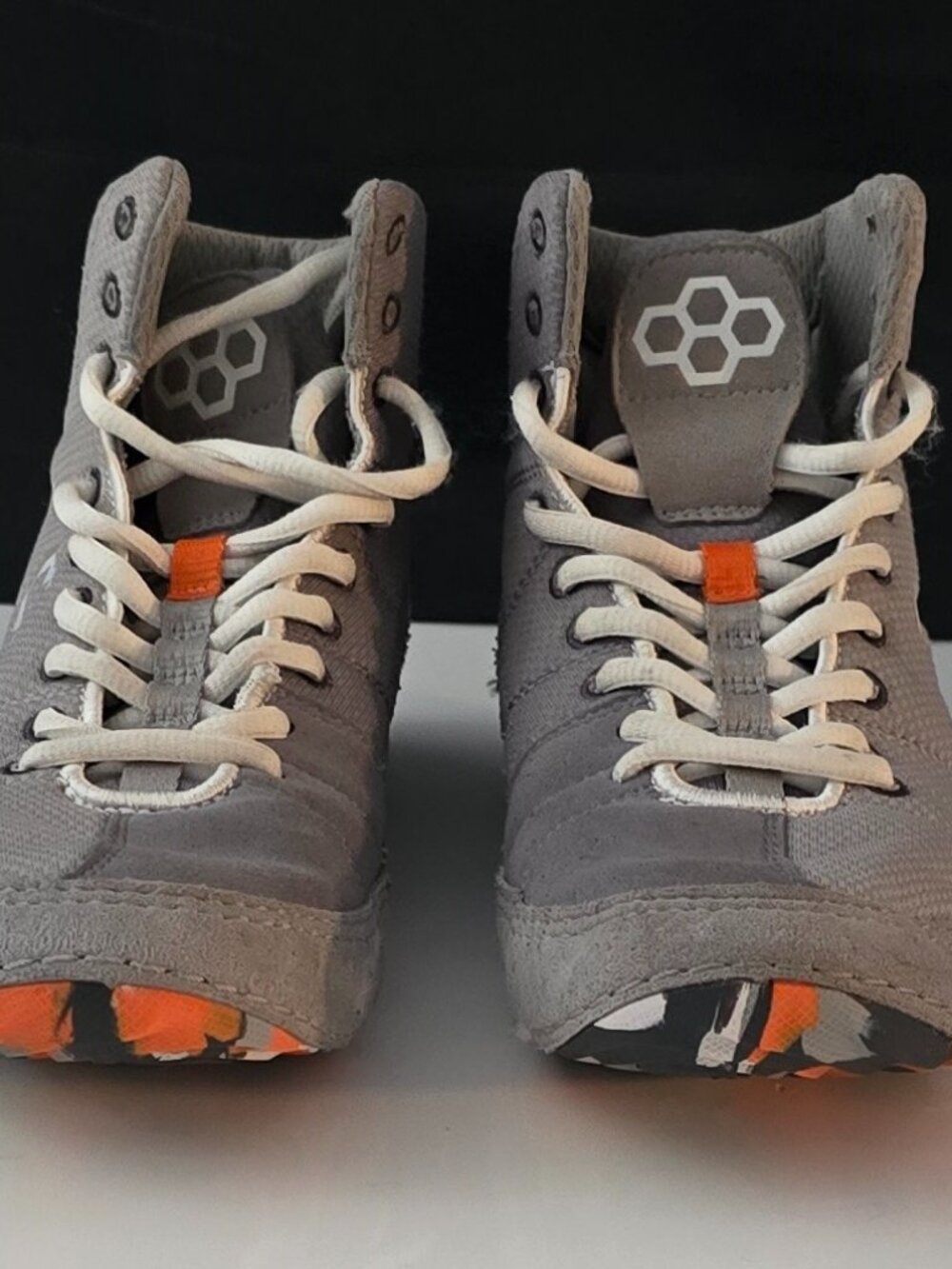 RUDIS Wrestling Shoes Gray Orange Camo Sole Men’s 7.5 Women’s 9